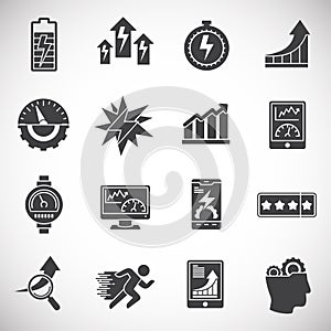 High performance related icons set on background for graphic and web design. Creative illustration concept symbol for