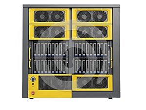 High-performance server rack with multiple hard drives