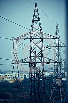 High Power transmission cable towers