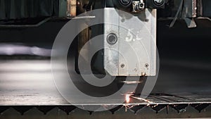 High precision CNC laser cutting metal sheet. Clip. Modern technologies allow to receive high-precision parts