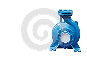 High pressure Centrifugal blue pump include motor isolated on white background with copy space and clipping path