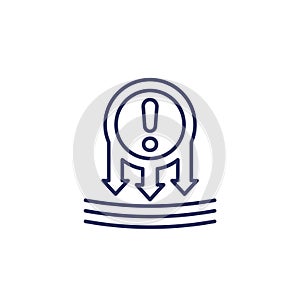 high pressure warning line icon