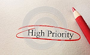 High Priority red circle