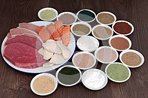 High Protein Food with Supplement Powders