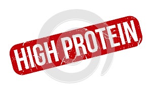 High Protein Rubber Stamp. Red High Protein Rubber Grunge Stamp Seal Vector Illustration - Vector