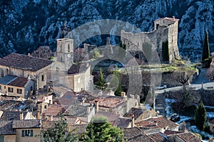 High provence mountain road village