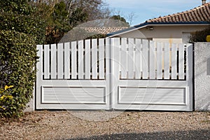 high pvc white gate plastic portal with blades of suburbs house