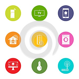 High qualification icons set, flat style