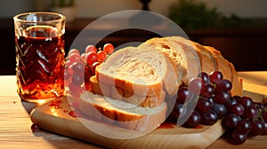 High-quality 3d Ar Image: Wheat Bread And Grape Jelly