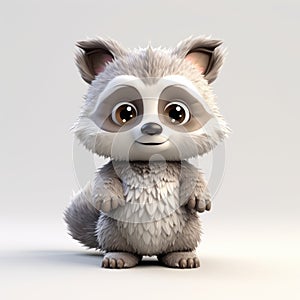 High-quality 3d Cute Raccoon In Unreal Engine Fantasy Style