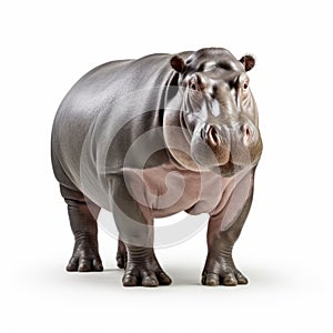High-quality 3d Stock Photo Of A Genderless Hippopotamus On White Background