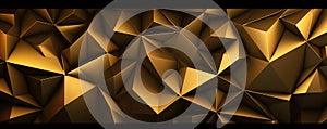 Abstract luxury gold 3d polygonal pattern texture, Generative AI