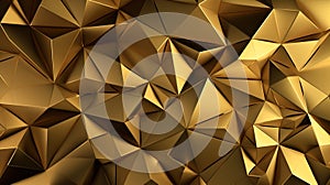 Abstract luxury gold 3d polygonal pattern texture, Generative AI