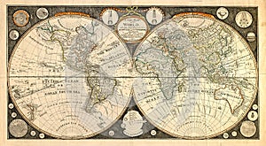 High Quality Antique World Map - 1799