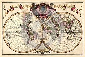 High Quality Antique World Map - Guillaume Delisle 1720