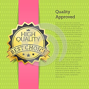 High Quality Approved Best Choice Gold Label Text