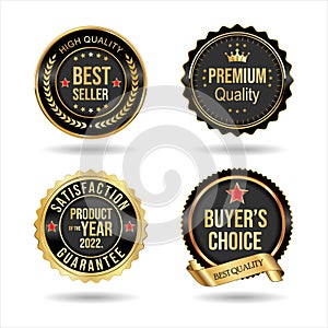 High quality and best seller collection of gold and black badges