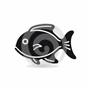 High Quality Black Fish Icon In Al Capp Style