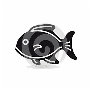 High Quality Black Fish Icon In Al Capp Style photo