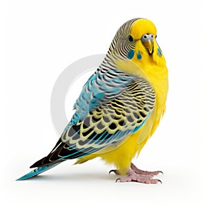 High Quality Budgerigar On White Background