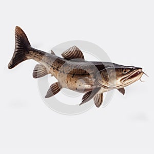 High Quality Catfish Swimming On White Background - Erik Johansson Style