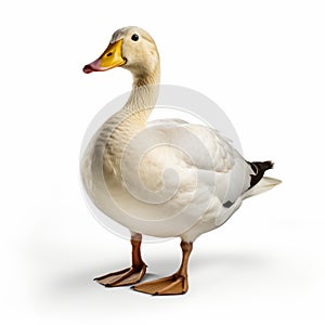 High Quality Colorized Duck On White Background - Ultra Hd