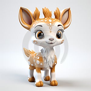 High-quality Cute Deer Render In Fantasy Style