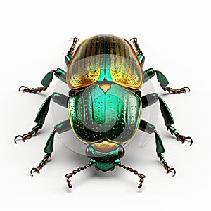 High-quality 3d June Bug On White Isolated Background