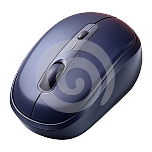 3d wireless computer mouse with ergonomic design isolated on transparent background