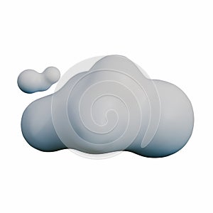 A high-quality 3D render of a white and blue cloud floating in a clear, soft-lit environment