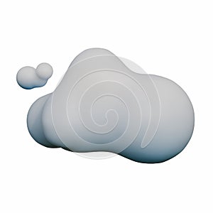 A high-quality 3D render of a white and blue cloud floating in a clear, soft-lit environment