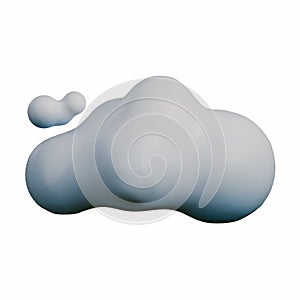 A high-quality 3D render of a white and blue cloud floating in a clear, soft-lit environment