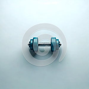3D Realistic Blue Dumbbell on Minimal Background