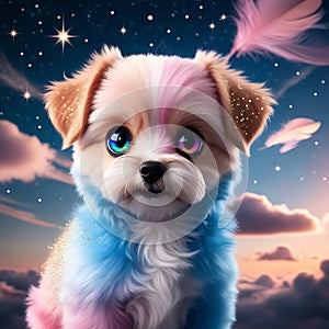 3D rendering of a cute dog featuring cute generative AI suitable for 4K HD wallpaperst