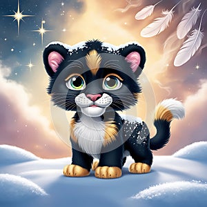 3D rendering of a cute tiger featuring cute generative AI suitable for 4K HD wallpaperst