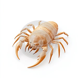 Golden-Brown Scorpion, Detailed 3D Render on White Background photo