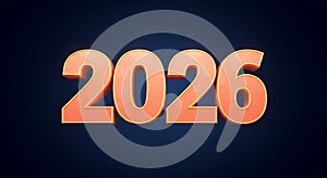 Future year 2026 glowing digital render