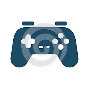 High quality dark blue flat console game pad, controller icon