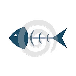 High quality dark blue flat fishbone icon