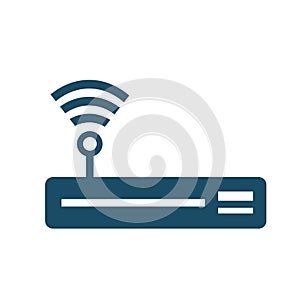 High quality dark blue flat receiver icon