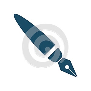 High quality dark blue flat stylo pen icon photo