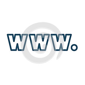 High quality dark blue outlined internet world wide web icon