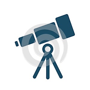 High quality dark blue telescope icon