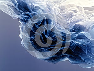 Ethereal Blue Flowing Abstract Forms