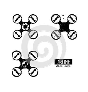 High quality drone isolated vector objects.