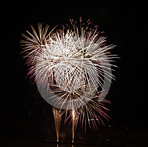 High quality firework over night sky long exposure