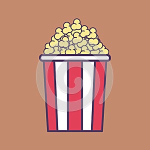 A High Quality Flat Vector Illustration Of A Popcorn Bucket photo