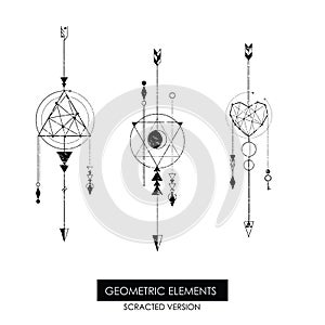 High quality geometric element. Scrathed version.