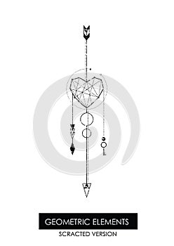 High quality geometric element. Scrathed version.