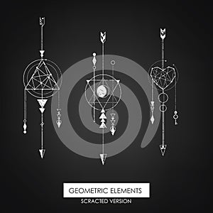 High quality geometric element. Scrathed version.